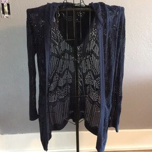 Open knit cardigan
